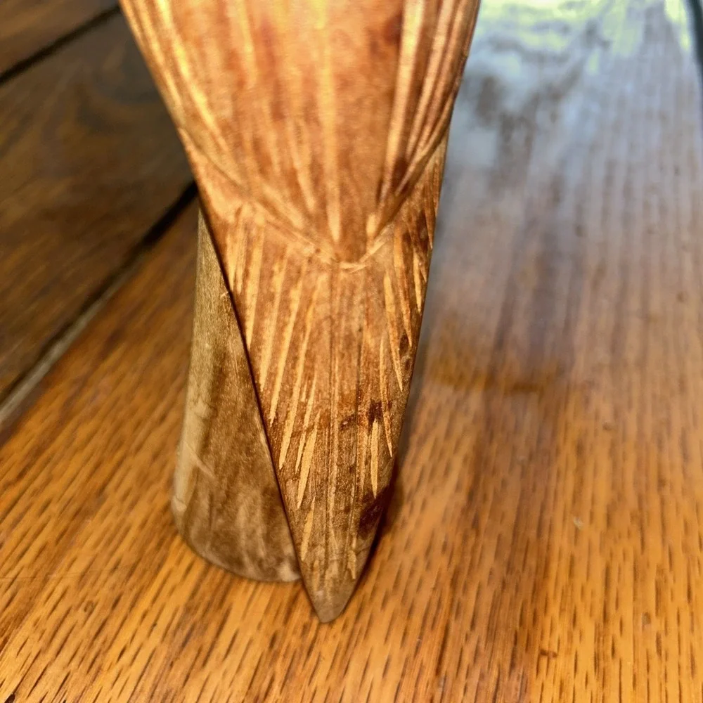 VTG‎ Hand Carved Wooden Parrot On Pillar Mikafi 9